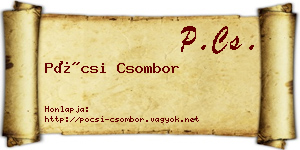 Pócsi Csombor névjegykártya